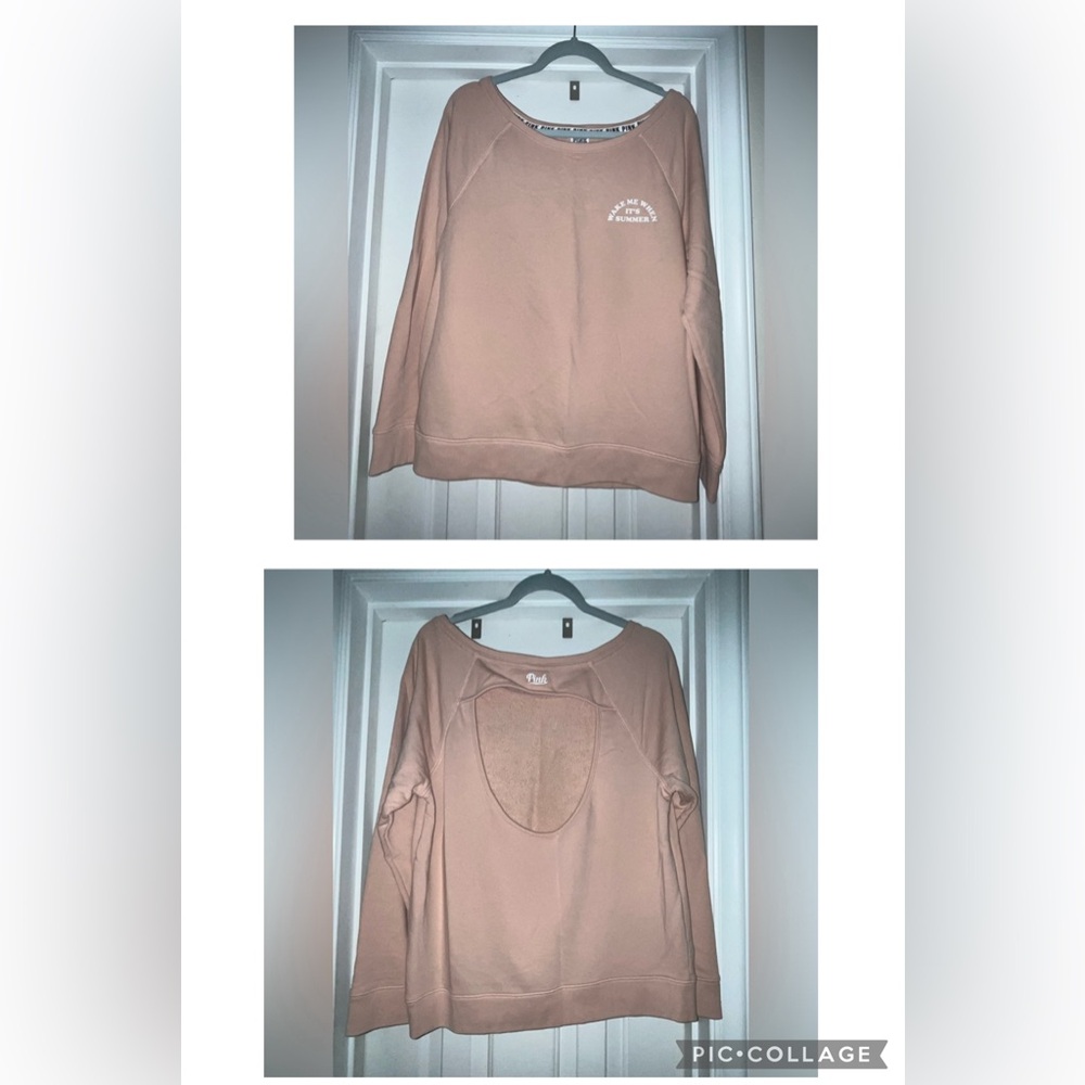 NWOT PINK “Wake Me When It’s Summer” Graphic Crewneck Sweatshirt - Pink - Medium